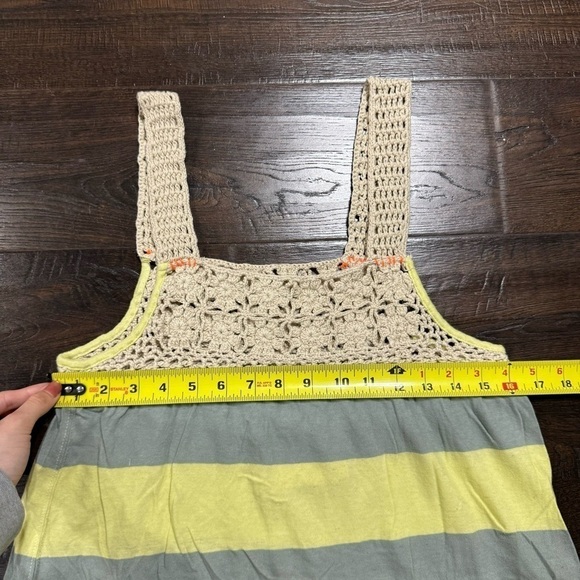 Free People Luca Crochet Stripe Knit Merida Combo Tunic Dress Size Medium Women - Picture 9 of 10